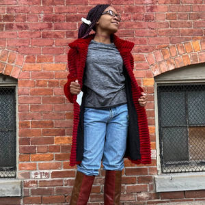 AAK 1990s Vintage Fur Coat Red | VTG Vintage | Bust 42" | S | M |